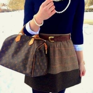 JCrew Color Block Tweed and Houndstooth Mini Skirt